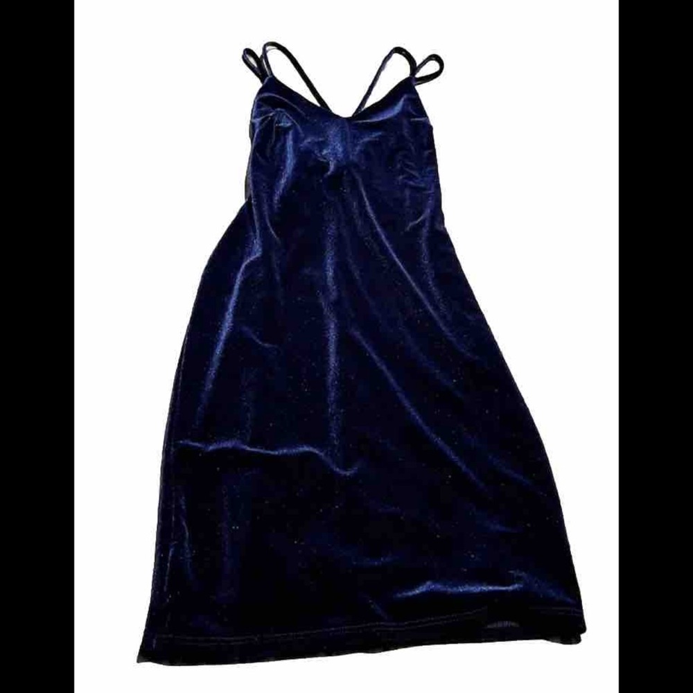 Lulus Velvet Blue Dress size small